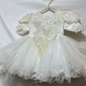 White Theater Costume with Lace and Puffy Sleeves